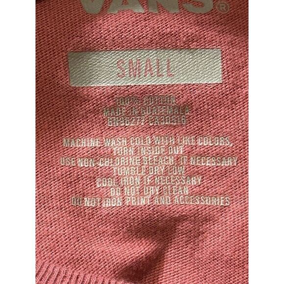 Vans off the Wall Graphic T-Shirt Pink Skateboarding Floral Peace Sign Size S - Picture 6 of 6